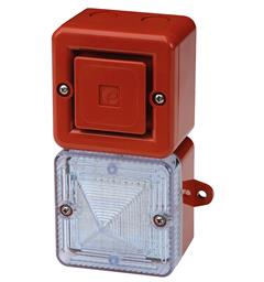 Combi SONFL1-H LED 230vAC [red] CLEAR 100dB(A) Perm./Blink IP66 10T v=+/-10%